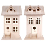 7.5" Wooden Townhouse Birdhouse by Make Market - Unfinished Birdhouse Made of 100% Wood, Outdoor Nesting Boxes - Bulk 6 Pack Make Market