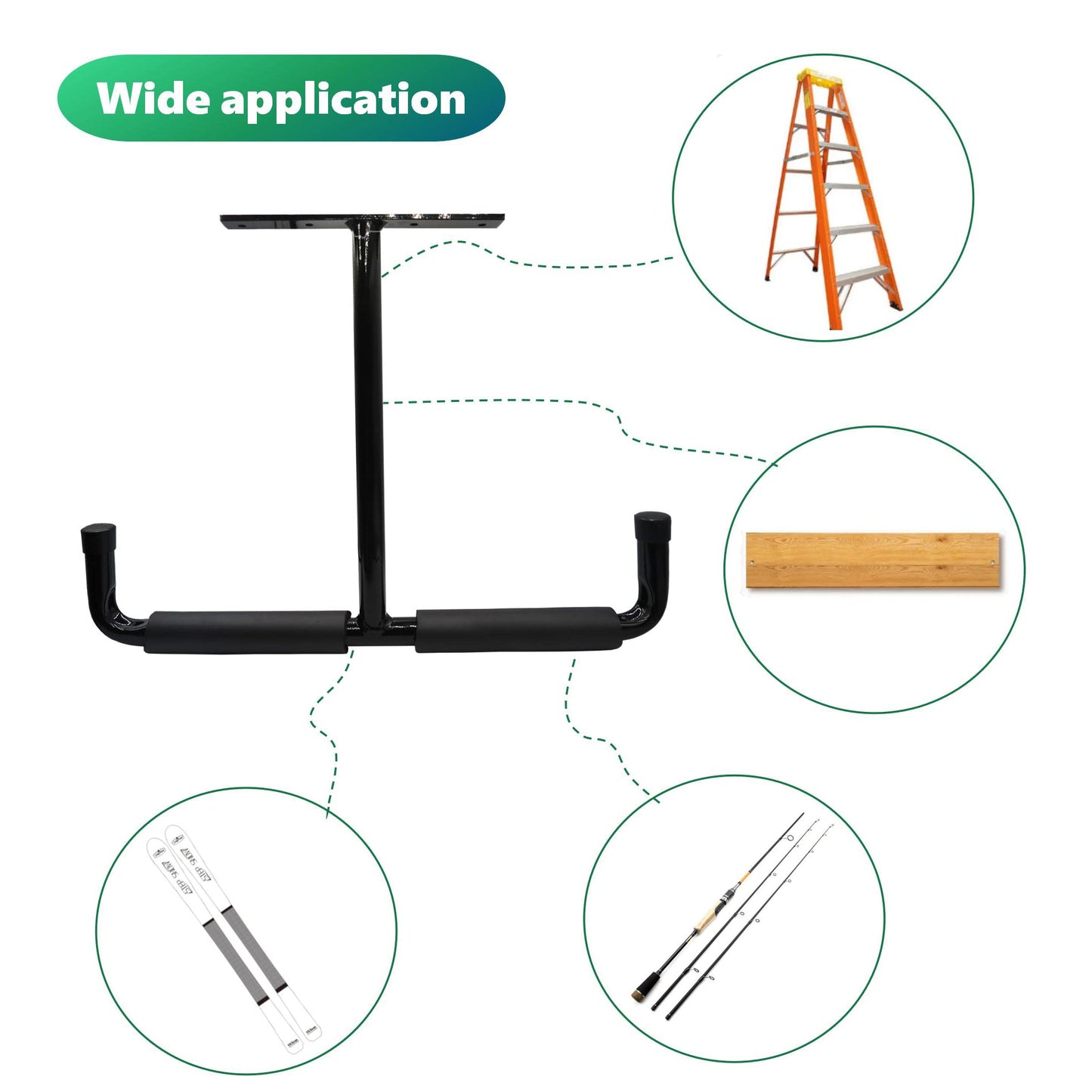 Fpz-bd Black 16.5 Inch Garage Ceiling Storage Racks,Heavy Duty Overhead Garage Storage Rack for Bike,Pipe,Ladder,Wood(2Pack,Gray,Included Plastic - WoodArtSupply