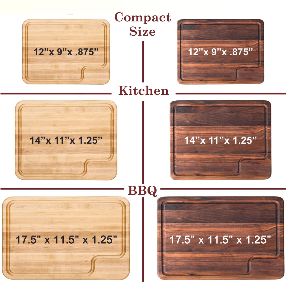 Custom Cutting Boards Wood Engraved Cutting Board Personalized, USA Made - Thick Maple/Walnut Personalized Cutting Boards Wood Engraved, Personalized Drapela Works