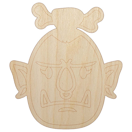 Orc Female Character Face Unfinished Wood Shape Piece Cutout for DIY Craft Projects - 1/8 Inch Thick - 6.25 Inch Size Sniggle Sloth