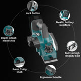 3-1/4 Inch Woodworking Hand Planer for Makita 18V Battery, Cordless Hand Planer Brushless Planer Handheld Planer for Woodworking Power Wood Planer F FINEC
