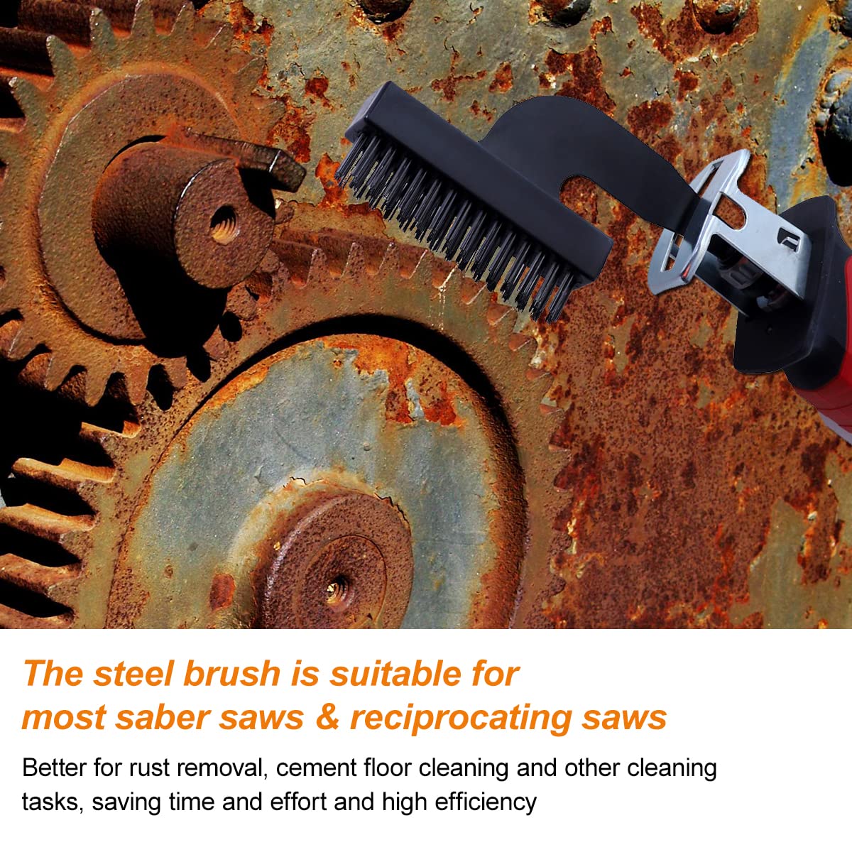 5PCS Reciprocating Saw Spatula Brush Set, Reciprocating Saw Attachment Includes Reciprocating Saw Shovel and Wire Brush, Durable and Strong, Electric YUANYUU