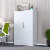 JINKUR Metal Storage Cabinet with Locking Doors and 3 Adjustable Shelves, 53.5-Inch Lockable Storage Cabinets for Home Office Garage Kitchen Pantry JINKUR