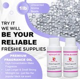 MUBYOK M436 Car Freshies Supplies Starter Kit,DIY Freshie Making kit with 1LB Unscented Aroma Beads,3 inch Circle Freshies Silicone Molds,4 OZ MUBYOK