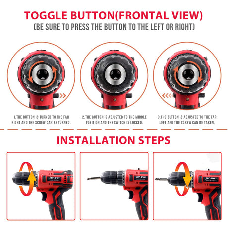 jar-owl Powerful Brushless Motor 21V Cordless Drill Set, 319 in-lb Torque, 0-1350RMP Variable Speed, 10MM 3/8'' Keyless Chuck, 25+1 Clutch, 1.5Ah jar-owl