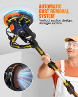 MYTOL Electric Drywall Sander with Vacuum Dust Collection, Variable Speed, LED Light, Foldable Handle, Sanding Discs & Grids MYTOL