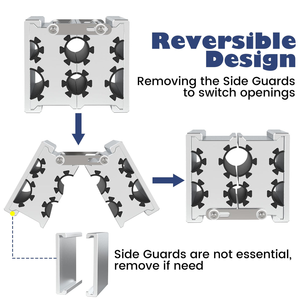 Universal Clamp Collets Barrel with 4 Openings, Constructed from Aircraft Grade Aluminum with Thick Anti-slip Non-Marring Surface SporGain