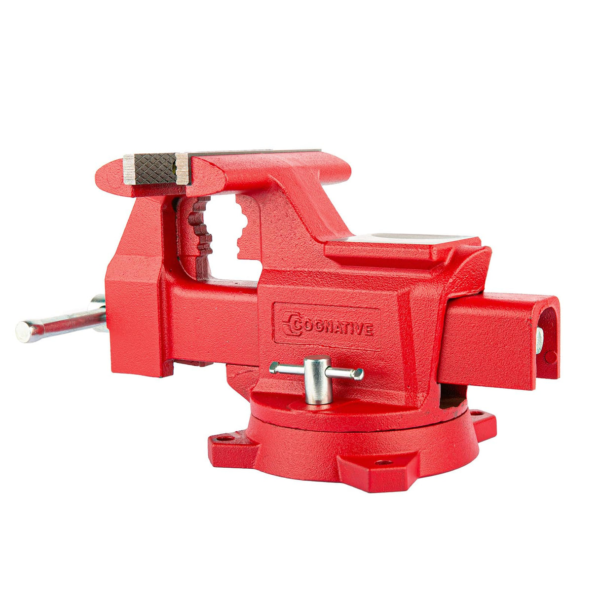 COGNATIVE 6.5" Heavy-Duty Ductile Iron Bench Vise 360° Swivel Bench Vise with Anvil, Red COGNATIVE