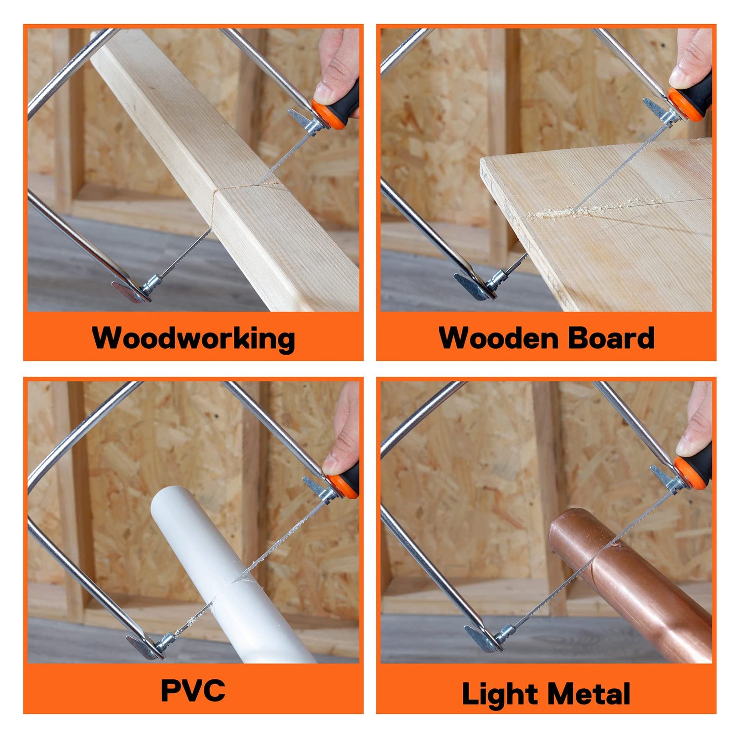 JORGENSEN Pro Coping Saw, Coping Frame and Extra 2pcs 6-1/2 Inch Replacement Blades Set for Woodworking, Plastic, Rubber, and Soft Metal Cutting Jorgensen