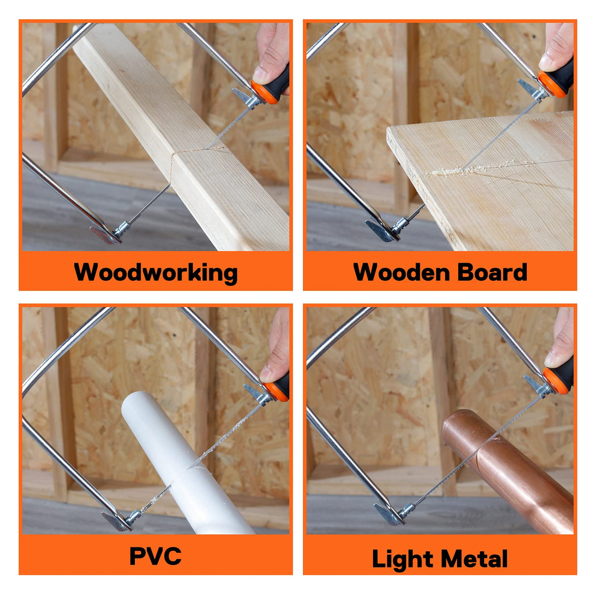 JORGENSEN Pro Coping Saw, Coping Frame and Extra 2pcs 6-1/2 Inch Replacement Blades Set for Woodworking, Plastic, Rubber, and Soft Metal Cutting Jorgensen