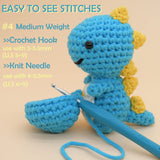 12 Pack Beginners Crochet Yarn Blue Green Pink Purple Yellow Rainbow Cotton Crochet Yarn for Crocheting Knitting Beginners with Easy-to-see Stitches JOYTAG