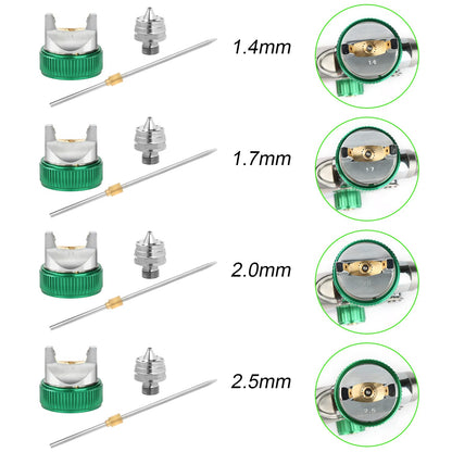 CenVen Hvlp Spray Gun, Air Spray Gun Paint Sprayer Gun with 1.4/1.7/2.0/2.5mm Nozzles, 600ml Capacity Great for Walls, Automotive, Home Improvement