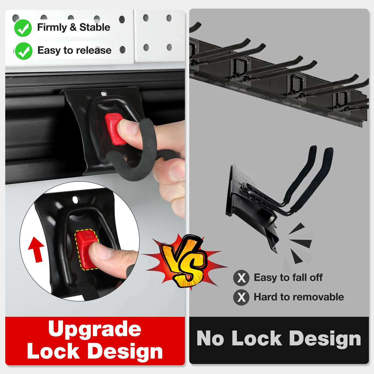 WORKPRO Garage Storage, Garden Tool Organizer Wall Mount 64 Inch with 8 Adjustable Hooks and Hangers, 4 Rails Steel Heavy Duty Tool Rack Holder WORKPRO