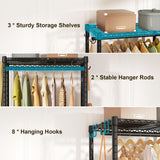 FUTASSI P5 Rolling Clothes Rack, Clothing Racks for Hanging Clothes, Freestanding Heavy Duty Garment Rack, Portable Closet Organizers System 23.6'' W FUTASSI