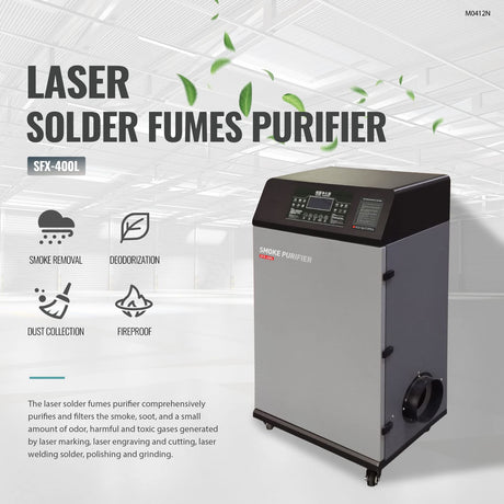 Laser Solder Fumes Purifier, SFX-400L Fume Extractor 5 Stage Air Filter Wheeled Smoke Absorber Purifier with Intelligent Control, 700W Air Purifier WTTTOOLS