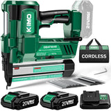 KIMO 18 Gauge Nail Gun Battery Powered w/ 2 X 2.0 Battery & Charger, 2 in 1 Cordless Brad Nailer/Electric Stapler, Adjustable Depth, 1000pcs Nails, K I M O.