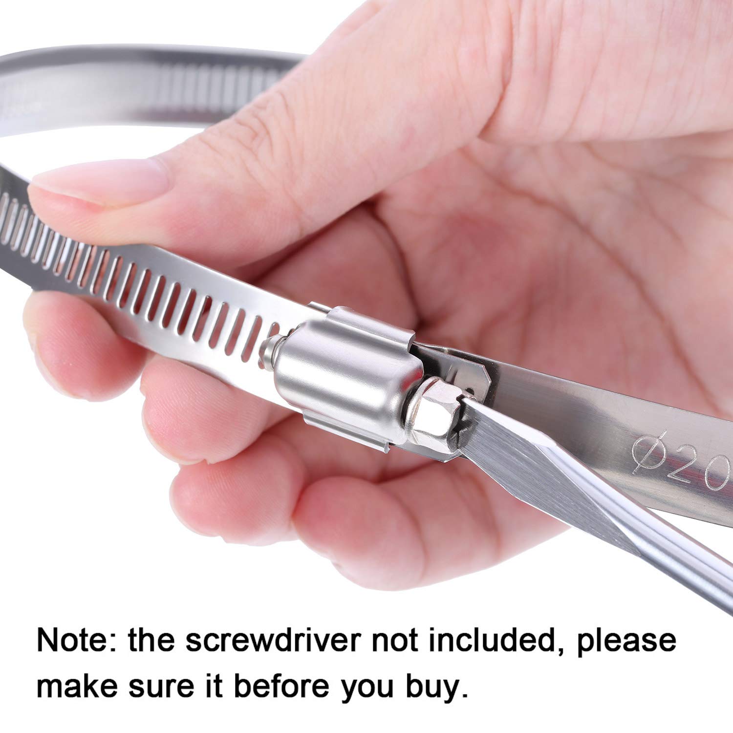 4 Pieces Adjustable 304 Stainless Steel Duct Clamps Hose Clamp (8 Inch) Boao