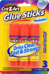 Cra-Z-art Washable Glue Sticks, Pack of 3 (11303),white Cra-Z-Art