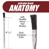 Fulton Acid Glue Applicator Brushes Made with Horse Hair Bristles | Tin Metal Tubular Ferrule Handle | Apply Grease Glue Oil Flux and Chemicals | Peachtree Woodworking Supply