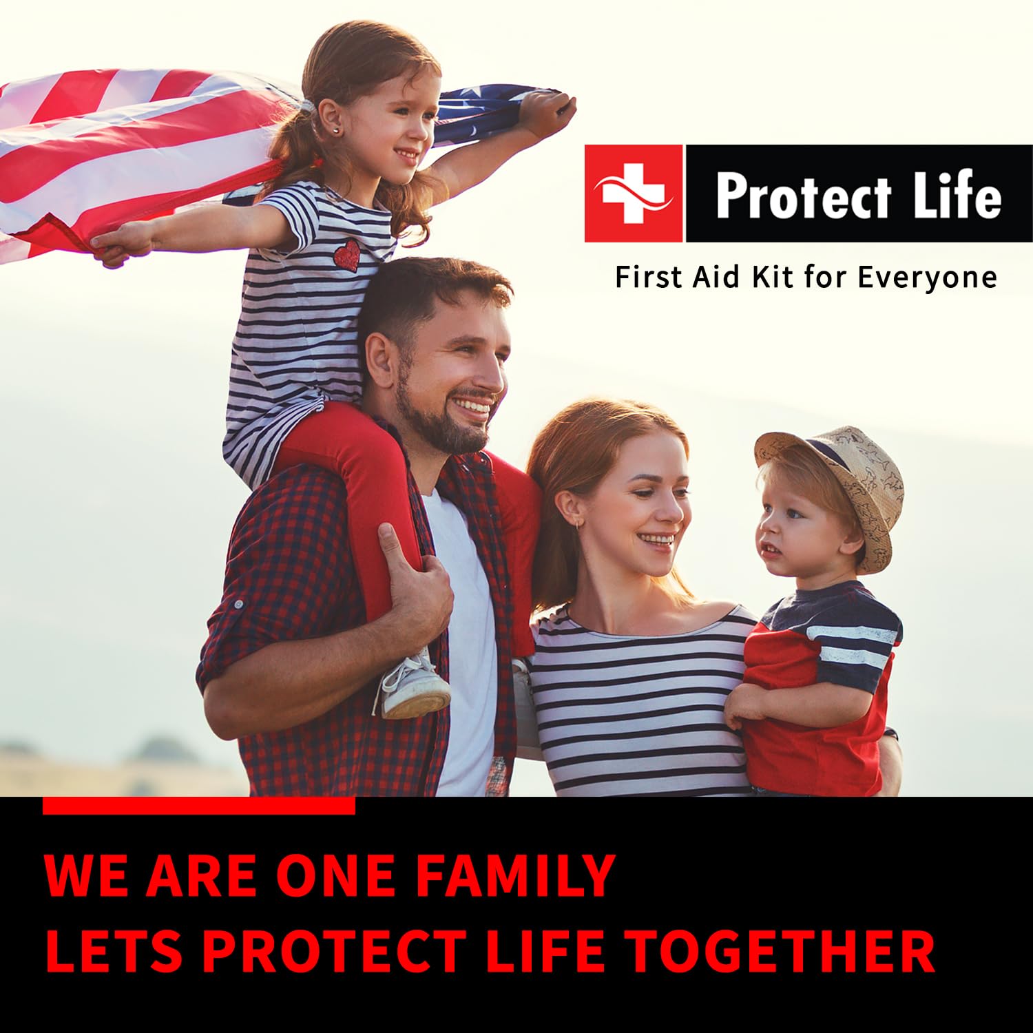 Protect Life First Aid Kit for Home/Business | HSA/FSA Eligible Emergency Kit | Hiking First aid kit Camping | Travel First Aid Kit for Car|Small Protect Life