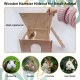 kathson Guinea Pig Hideout, Small Animal Hideaway Wooden House with Window and Ladder, Suitable for Hamsters, Chinchillas Small Animals kathson