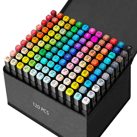Zmcik 120 Colors Alcohol Markers,Art Markers for Kids and Adult Drawing Markers Dual Tip Coloring Painting Perfect for Boys Girls Students Gift Zmcik