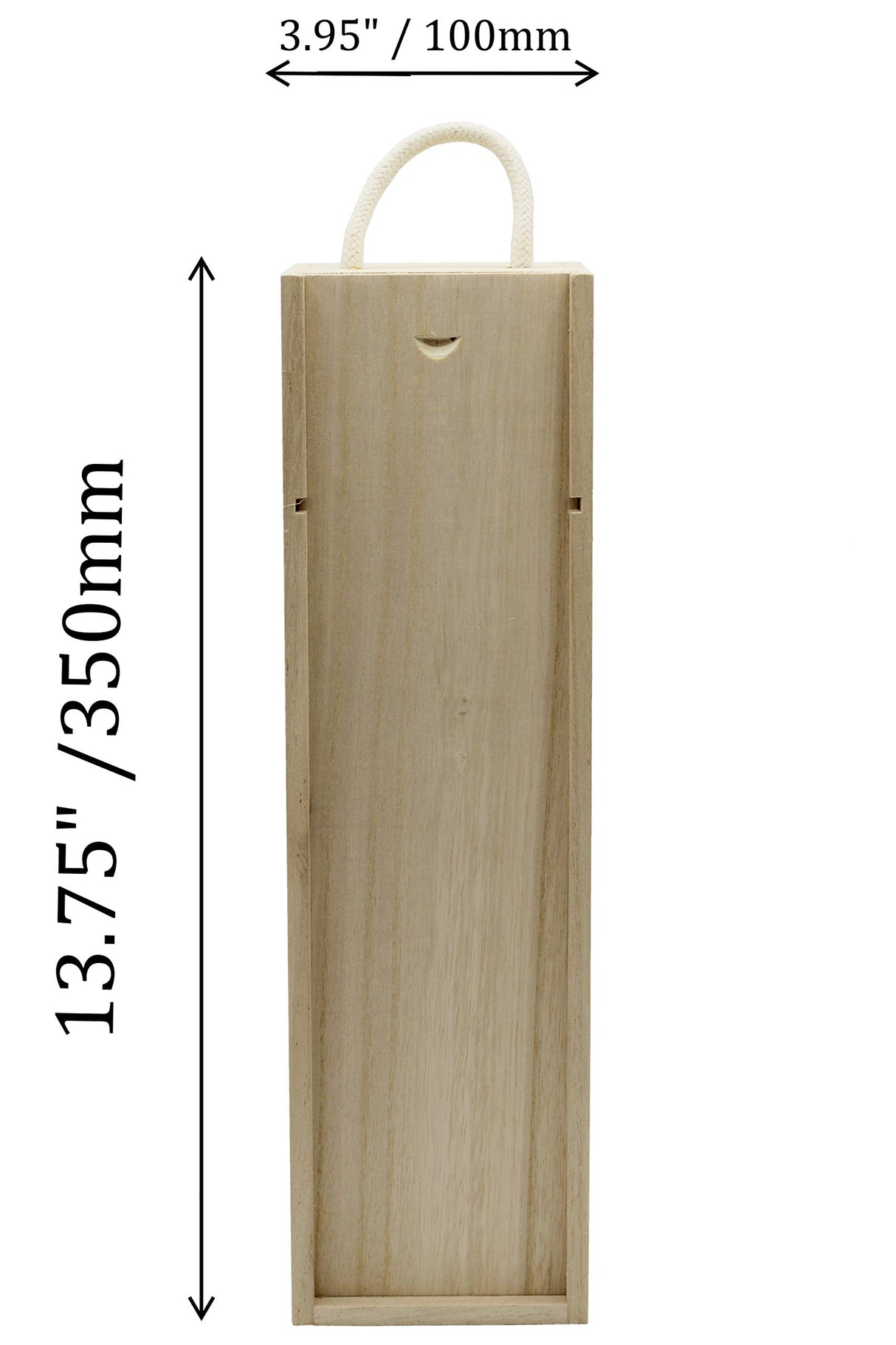 Creative Hobbies Wooden Wine, Liquor Bottle Box, Single Wine Bottle Wood Storage Gift Box with Rope Carry Handle for Birthday Party, Housewarming, Creative Hobbies