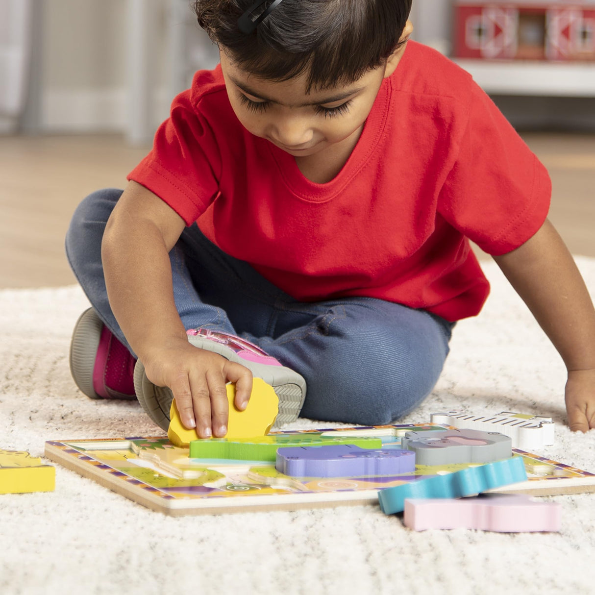 Melissa & Doug Safari Wooden Chunky Puzzle (8 pcs) - Wooden Puzzles for Toddlers, Animal Puzzles For Kids Ages 2+ - FSC-Certified Materials , 12" x Melissa & Doug