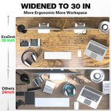 ExaDesk Electric Standing Desk, 63 * 30 Inches Adjustable Height with 4 Drawers, Double Storage Shelves Stand Up Desk, Home Office Workstation Sit ExaDesk