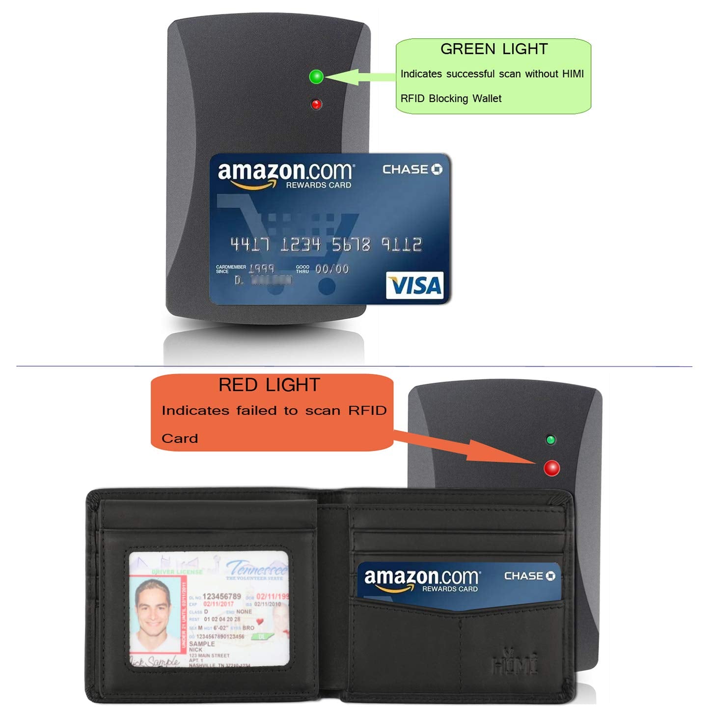 HIMI Wallet for Men-Genuine Leather RFID Blocking Bifold Stylish Wallet With 2 ID Window (Vintage Black) HIMI