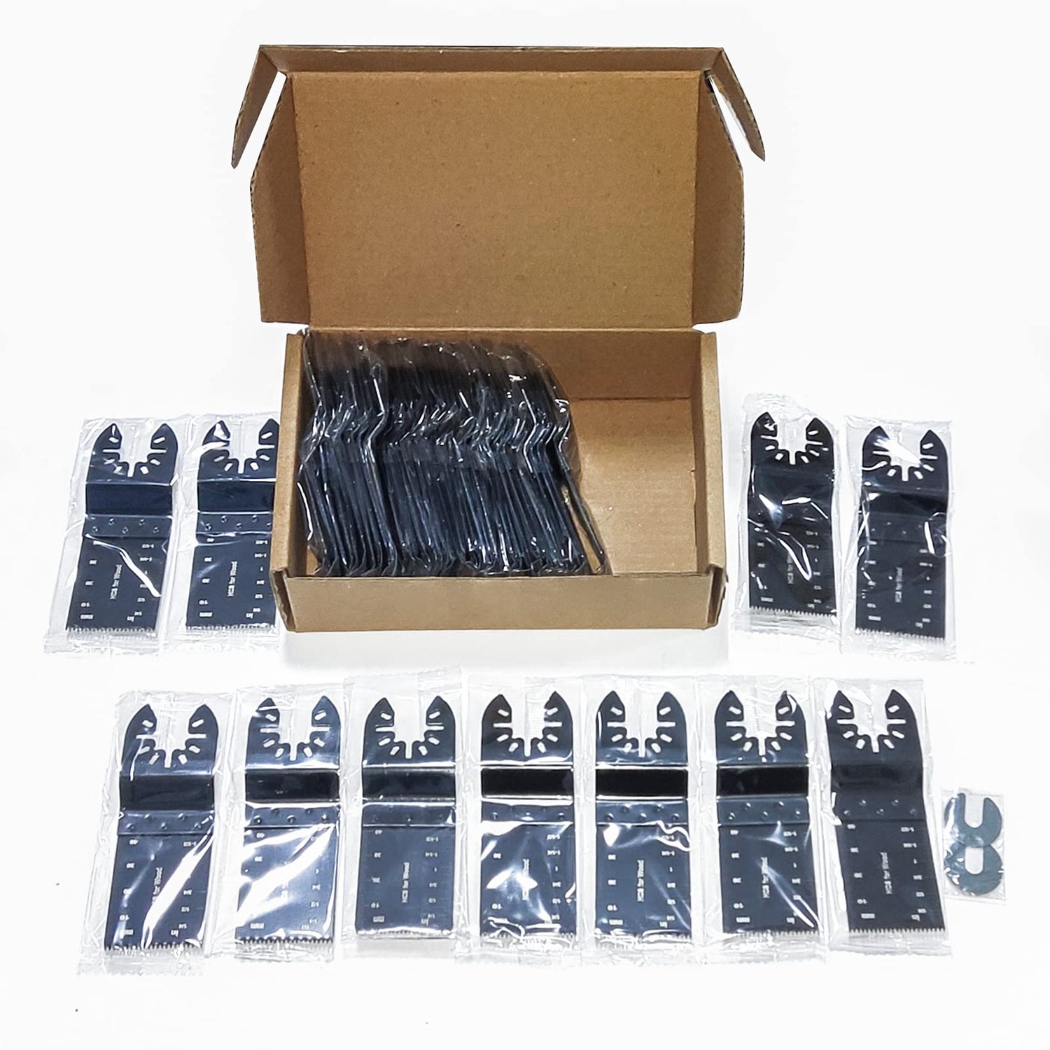 AIFICUT 50pcs Wood Plastics Metal Multitool Blades Titanium oscillating Saw Blades Quick Release Fit Dewalt Tools Bosch Porter Cable Black & Decker AIFICUT