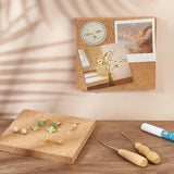 OLYCRAFT 2PCS Square Bulletin Boards 6 x 6 inch Non Self-Adhesive Wood Cork Board 0.6 inch Thick Square Cork Board Cork Tiles for Wall Decoration, OLYCRAFT