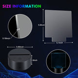 6 Sets 3D Night LED Lamp Bases Including 6 Light Display Stands 6 Clear Acrylic Sheets 6 Remote Controls 6 Charging Cables, Adjustable 16 Colors 4 Honoson