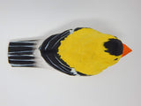 Selsela American Goldfinch - Finch Miniature Handmade Wooden Yellow Bird Art Carved Ornament Figurine Small Animals Collectible Selsela