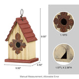 Glitzhome Wooden Bird House Indoor Outdoor Decor Hanging Garden Birdhouse 9" H glitzhome