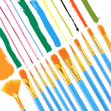 AROIC Acrylic Painting Brush Set, 10 Packs / 120 Pcs, Nylon Brush Head, Suitable for Oil and Watercolor, Perfect Suit of Art Painting, Best Gift for AROIC