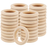 SOUJAP 110 PCS 58mm Natural Wood Rings, 2 Inch Unfinished Solid Wood Rings, Macrame Rings Wood Circle Ring for Crafts, Pendant Connectors, Jewelry SOUJAP