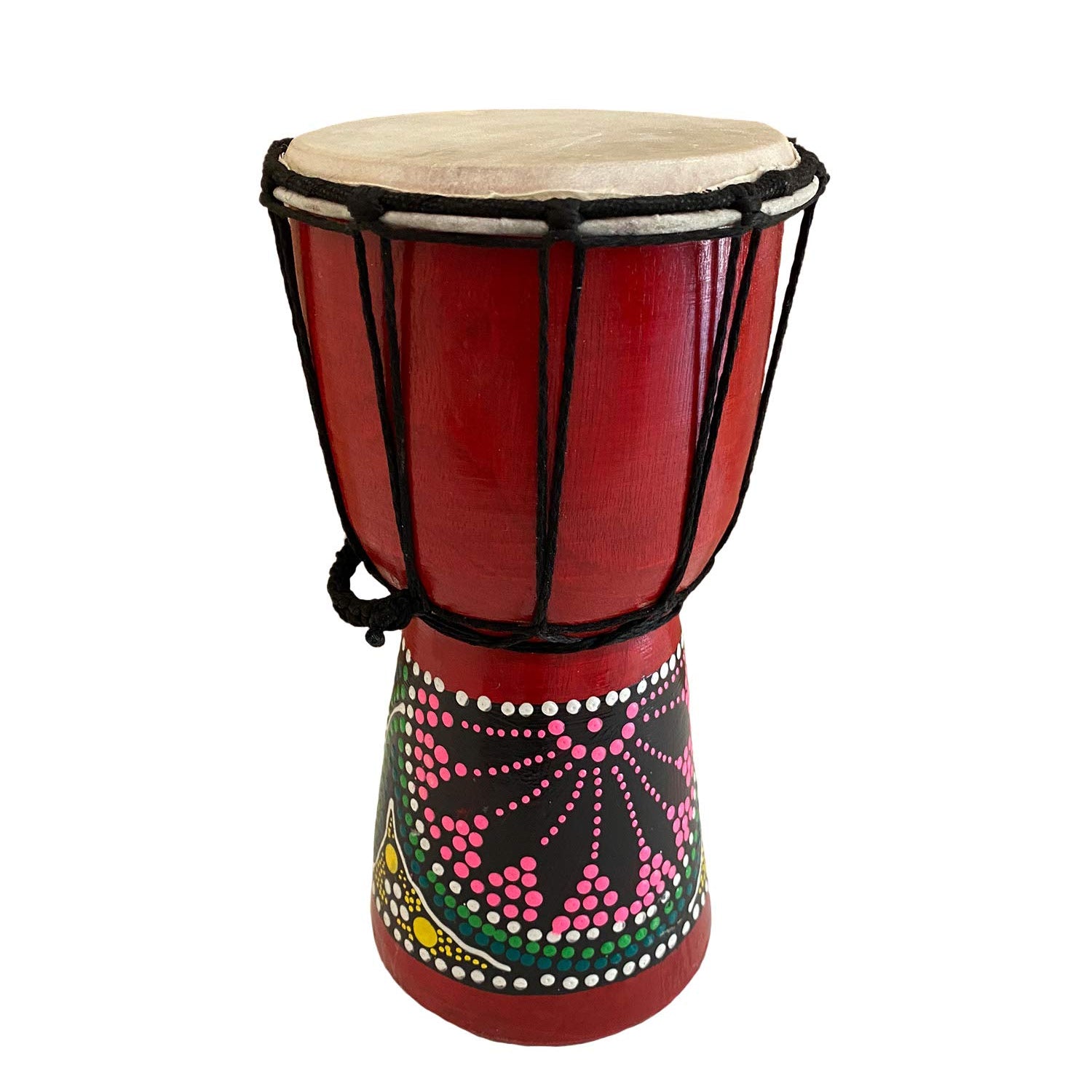 JIVE BRAND Djembe Drum Bongo Congo African Mahogany Wood Drum With Heavy Base Goat Skin Drum Head Hand Carved Professional Quality - 9" High - NOT Jive