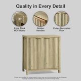 OAKHAM HOME Oxford Storage Cabinet Fluted Sideboard Buffet Cabinet with Adjustable Shelves, Multifunctional Console Cabinet Modern Accent Cabinet for OAKHAM HOME