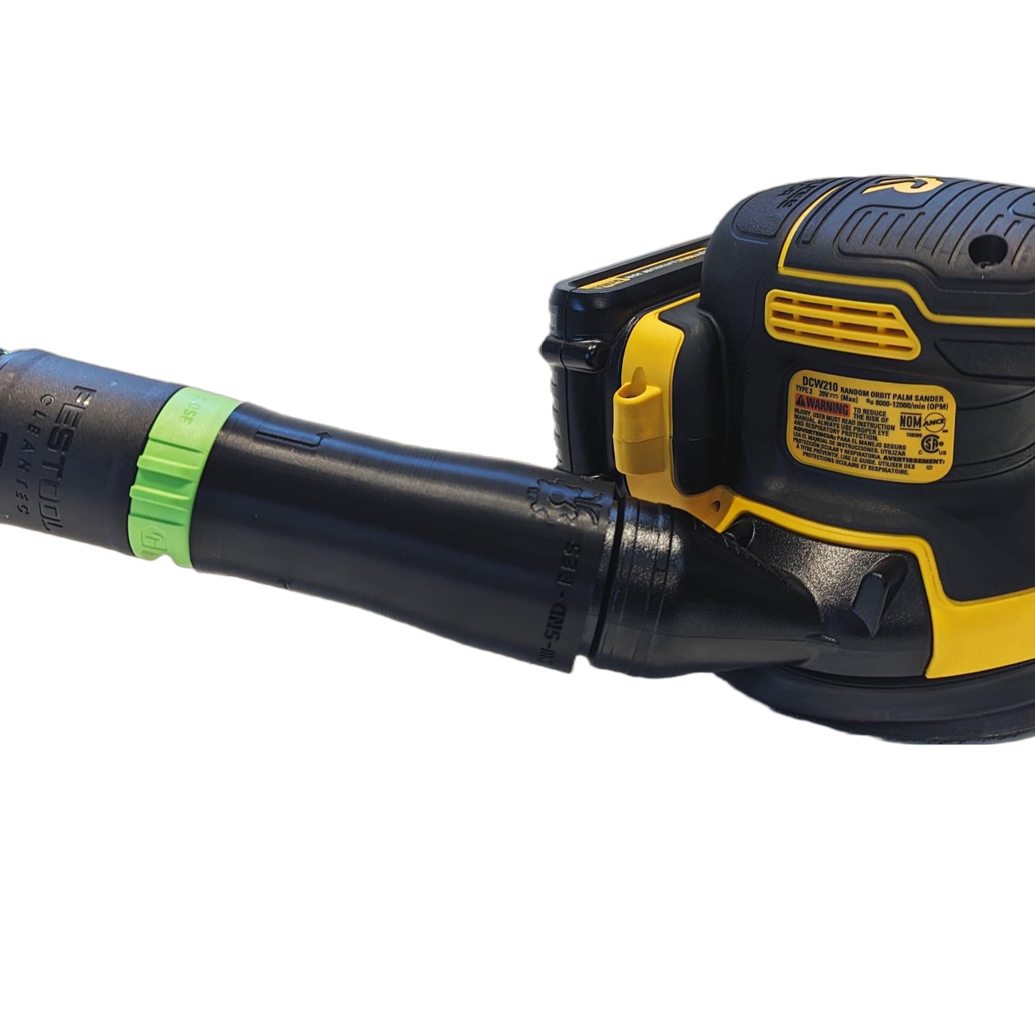 Vacuum Adapter for Dewalt or Craftsman Sanders - Dust Collection - Galactic Gadgets (Festool 27mm - Black) Galactic Gadgets