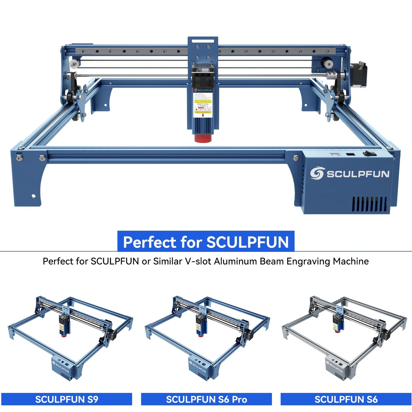 SCULPFUN S9 Laser Engraver X-axis Upgrades Kit, Industrial Grade Guide Rail for S9/S6 Pro, Improve Cutting and Engraving Accuracy, High Strength
