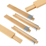 DAJAVE 6PCS 14 Inch Wood Drawer Slides with Metal Slide Glides, Classic Traditional Wood Center Guide Track Mount Drawer Glides Rails Replacement DAJAVE