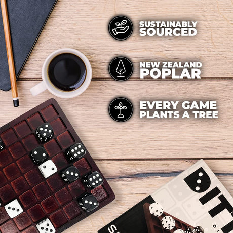 Dittle - Dice Battle | Ages 6+ | Unique Wooden Coffee Table Games for Adults and Family | Best Board Games for Kids 2 Player | Bar Games for Adults SWOOC
