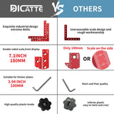 DICATTE 90 Degree Positioning Square Right Angle Clamp 7.1" x 7.1" Aluminum Alloy Woodworking Carpenter Tool,4 Pcs Right Angle Clamps With 8 DICATTE