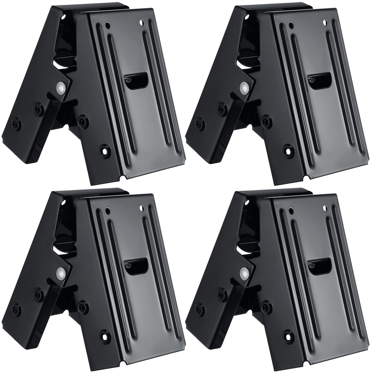 Gisafai 4 Pieces Steel Sawhorse Brackets with 220lb / 100kg Capacity (One Pair), Easy to Use Saw Horses Brackets Metal Brackets for Compact Storage, Gisafai