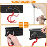 WALMANN All Metal 64 Inch Wall Mount Garden Tool Organizer for Garage, Mop and Broom Holder, Yard Tool Storage Rack for Rake, Shovel, Spade, Mop, WALMANN