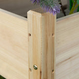 Outsunny 34"x34"x28" Raised Garden Bed, 2-Tier Elevated Wood Planter Box for Backyard, Patio to Grow Vegetables, Herbs, and Flowers, Natural Outsunny