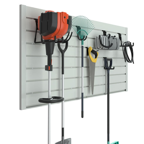 RELIANCER PVC Slat Wall Panels,4ft by 2ft (8 sqft) Garage Wall Organizer Storage System,Interlocking Slatwall Paneling Sheets,Workshop Slatwall RELIANCER