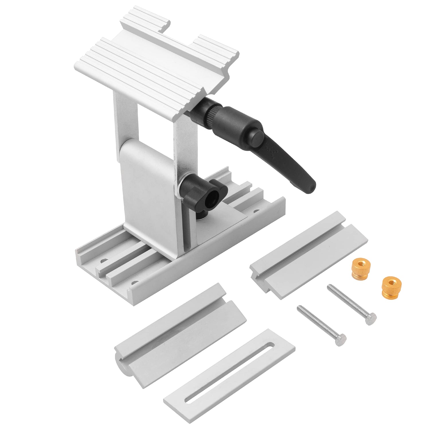 Adjustable Replacement Tool Rest Sharpening Jig for 6 inch or 8 inch Bench Grinders and Sanders • Includes a Pivoting Miter Slide and Flat Miter Peachtree Woodworking Supply