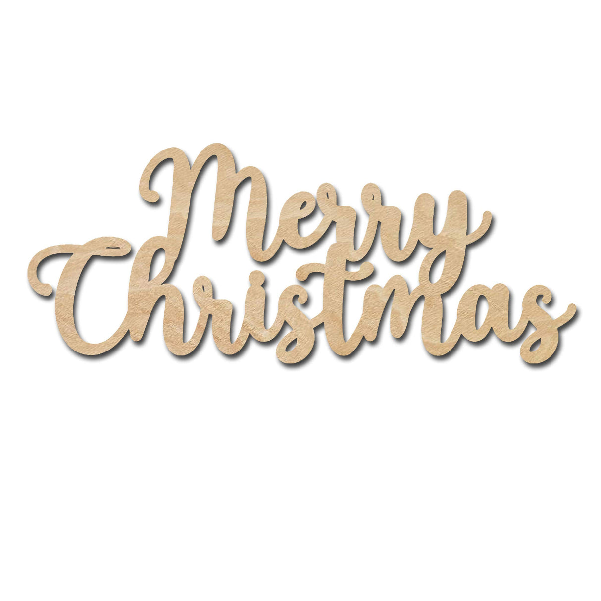 Merry Christmas Wood Cutouts for crafts, Laser Cut Wood Shapes 5mm thick Baltic Birch Wood, Multiple Sizes Available Elliefont Styles